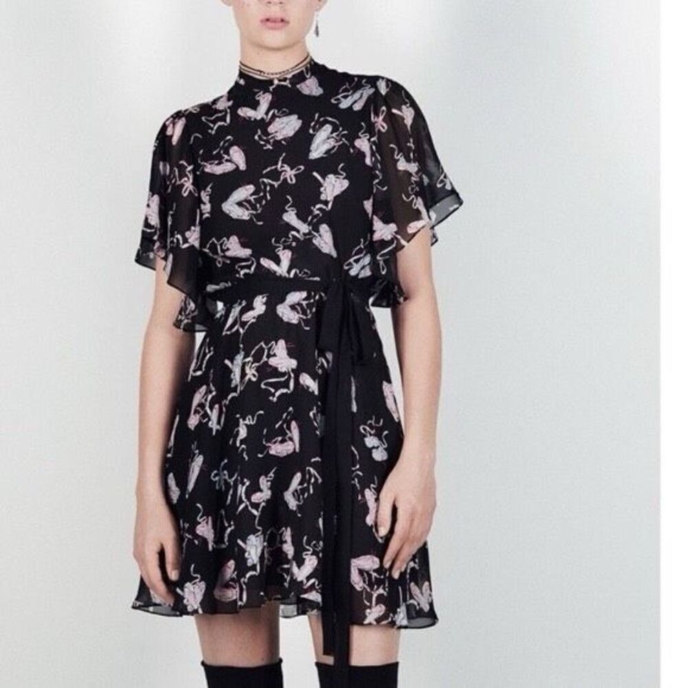 ✨ZARA STUDIO BALLET PRINT RUFFLE SZ XS/S DRESS✨
